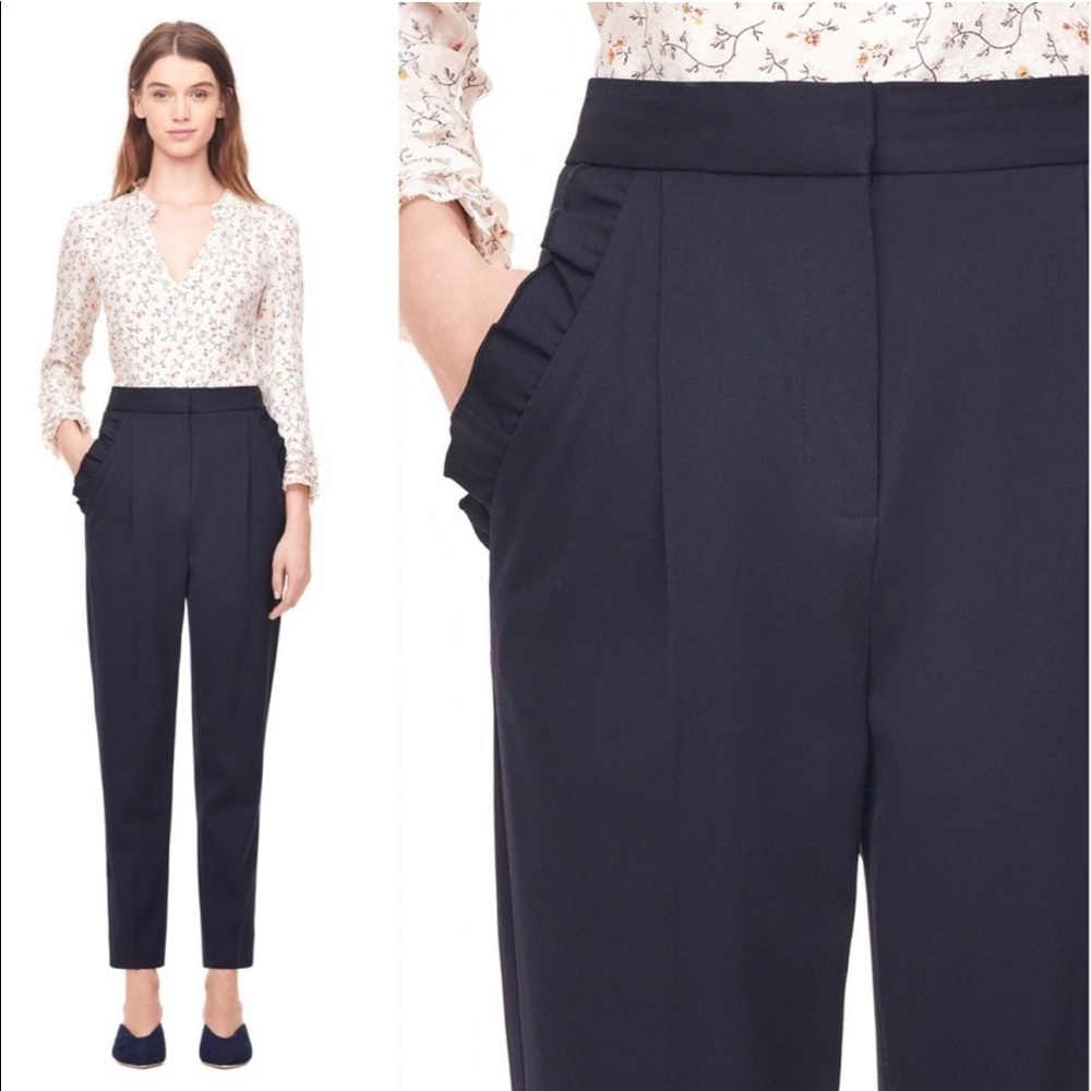 Rebecca Taylor Spring Suiting Ruffle Pants